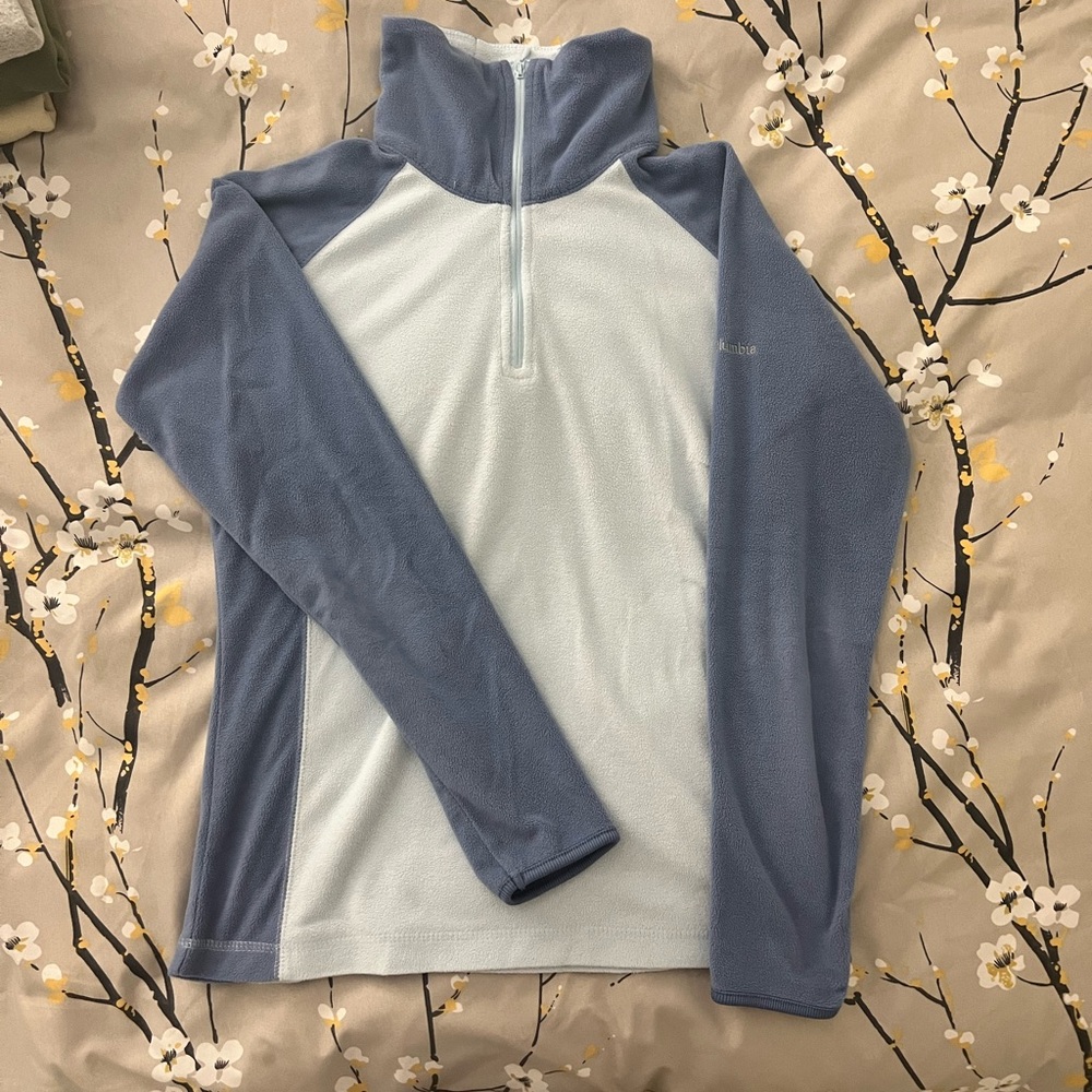 Medium Columbia Blue Two Tone Quarter-Zip Pullover